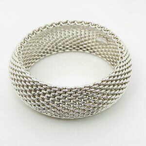 7.5" medium Tiffany & Co Extra Wide Somerset Mesh Bangle Bracelet